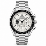 Racing Chronograph Watch — White Panda Dial, Steel Bracelet