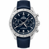 Racing Chronograph Watch — Blue Sunray Dial, Navy Leather