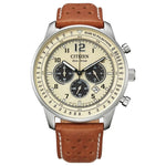 Leather Strap/Beige-Ivory Dial