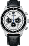 Leather Strap/Black-White Dial