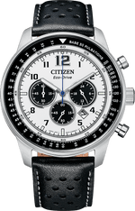 Leather Strap/Black-White Dial